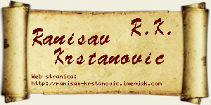 Ranisav Krstanović vizit kartica